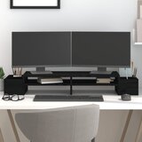 vidaXL Stalak za monitor crni 100 x 27,5 x 15 cm od masivne borovine Cijene