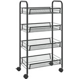  Kuhinjska kolica s 4 razine crna 46 x 26 x 85 cm željezna | Eponuda.com