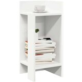 vidaXL Stranska mizica s polico bela 25,5x27x60 cm | Shoptok.si