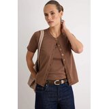 TRENDYOLMILLA ženski set bluza-cardigan Twoss26Hi00014, smeđa Cene