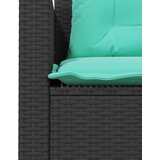  Vrtna sofa sa stolom i jastucima L-oblika crni poli ratan | shoptok.hr