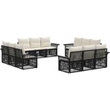 vidaXL Vrtna sedežna garnitura 12 pcs Črna poli ratan, (5000269799) | Shoptok.si