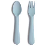 Mushie Fork and Spoon Set pribor Powder Blue 2 kom