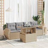  5-dijelni vrtni set sofa s jastucima bež od poliratana | shoptok.hr