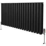 Monster ovalni stebrični radiator in ventili - 600 mm x 1200 mm - črn, (21569765) Cene