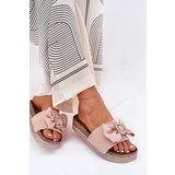 Boto Women's Platform Slippers With Bow And Decorative Brooch Pink Lenela | Shoptok.si