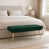  Klupa s dvostrukim slojem Tamnozelena 120 x 45 x 46 cm Baršun | shoptok.hr