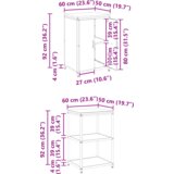 vidaXL Kuhinjski set za pohranu s policom s pohranom s vratima 3 pcs Crna 180 x 50 x 92 cm | shoptok.hr