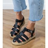 D/CEO Black closed espadrille sandals Kleona | Shoptok.si