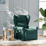 vidaXL Masažni naslanjač temno zeleno blago | Shoptok.si