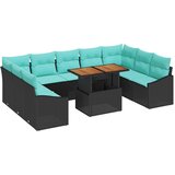 vidaXL Komplet za jedilnico v vrtu z blazino 10 pcs Črna in Teal, (5000134554) | Shoptok.si