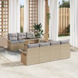  Set od 8 komada vrtnih kauča s jastučićima bež poli ratan | shoptok.hr
