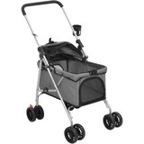 Sklopiva kolica za pse siva 76 x 50 x 100 cm od tkanine Oxford | shoptok.hr