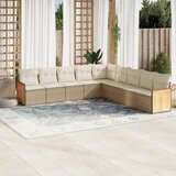 vidaXL 9-dijelni set vrtnih sofa s jastucima bež od poliratana | shoptok.hr