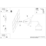  Stenska svetilka SAVAR 1 črna, (21347287) | Shoptok.si