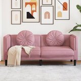 The Living Store Kavč dvosed z blazinami roza žamet - Kavč, (21484377) | Shoptok.si