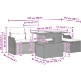 vidaXL 6-delni vrtni set kavč s blazinami bež poli ratan | Shoptok.si