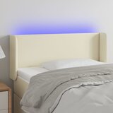 vidaXL LED posteljno vzglavje krem 103x16x78/88 cm umetno usnje | Shoptok.si