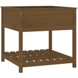 Maison Chic Visoka greda - Greda - Cvetlični Lonec s polico med. rjava 82,5x82,5x81 cm trdna borovina, (21789604) | Shoptok.si