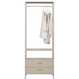 WOOOD Bež odprta kovinska garderobna omara 70x185x54 cm Ferris – | Shoptok.si