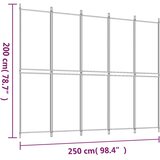 Sobna pregrada s 5 panela Antracit 250 x 200 cm od tkanine | shoptok.hr