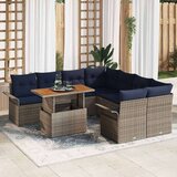  Vrtna sedežna garnitura z blazino 9 pcs Siva in mornarsko modra, (5000135084) | Shoptok.si