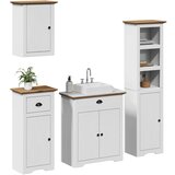 Maison Chic Komplet kopalniškega pohištva - Kopalniški sestavi 4-delni BODO bela/rjava borovina, (21787757) | Shoptok.si