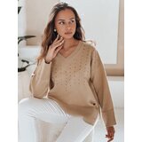 DStreet amski sweter z dekoltem V VERALIA kamelowy Cijene