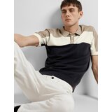 Selected Homme Majica 'MATTIS' mornarska / brokat / bela | Shoptok.si