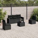 6-dijelni set vrtnih sofa s jastucima crni od poliratana Cijene