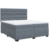 Maison Chic Box spring postelja - Vzmetna postelja z vzmetnico temno siva 200x200 cm žamet SL4169, (21904279) | Shoptok.si