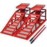 vidaXL Klančine za popravilo avtomobilov 2 kosa rdeče jeklo | Shoptok.si