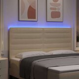  LED glava kreveta S LED lampica Krema 180 cm Poliester | shoptok.hr