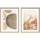 Styler Tiskane slike v kompletu 2 ks z okvirjem 30x40 cm Full Beige – Cene