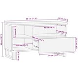 TV ormar s ladicama Smeđa 80 x 33 5 x 46 cm Čvrsto drvo manga | shoptok.hr