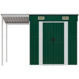  Vrtna kućica s produženim krovom zelena 277x107x181 cm čelik | shoptok.hr