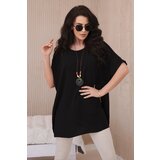 Kesi Włoski Oversized blouse with pendant black | Shoptok.si