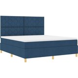  LED Box Spring Krevet s uzglavljem Plava 180 x 200 cm tkanina | shoptok.hr