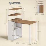  Sklopivi stol kuhinjski stol s 4 police računalni stol radni stol stol za laptop 105 x 60 x 127 cm prirodno drvo | shoptok.hr