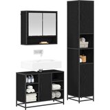  Set namještaja za kupaonicu 3 kom. Crni hrast Konstruirano drvo Smeđa 35 x 37,5 x 188,5 cm | Shoptok.si