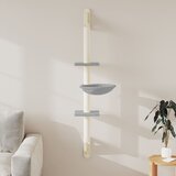  Zidna penjalica za mačke sa stupom za grebanje siva 142,5 cm | shoptok.hr