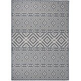 Vanjski tepih ravnog tkanja 200 x 280 cm plave pruge | shoptok.hr