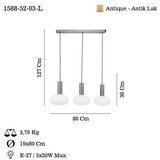 Opviq Luster Kabo-52-03, O19, 12cm, IP20 zlatno-bijela boja | Eponuda.ba