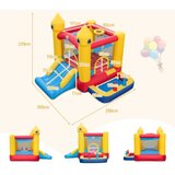  Nafluhani grad za djecu s toboganom i puhalom 480 W + loptice | shoptok.hr