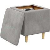  Otoman za pohranu Svijetlo siva 40 x 40 x 45 cm Baršun - Svjetlosiva 40 cm Baršun | shoptok.hr