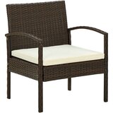 The Living Store Vrtni stol z blazino poli ratan rjav - Vrtni Stol, (21460346) Cene