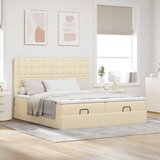  Otomanski okvir kreveta s madracima krem 180x200cm od tkanine | shoptok.hr