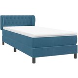 Box spring postelja z vzmetnico temno modra 80x220 cm žamet, (21793021) | Shoptok.si
