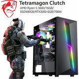 TETRAMAGON gaming računar clutch, amd ryzen 5, 3600, 16 gb, SSD500 gb, RTX3050 6 gb, 700 w, crni Cene