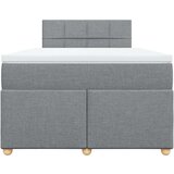 vidaXL Boxspring postelja z vzmetnico svetlo siva 120x190 cm blago | Shoptok.si